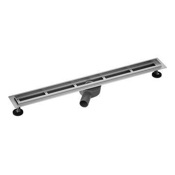 Linear shower drain 95 x 7.6 cm, silver/gray