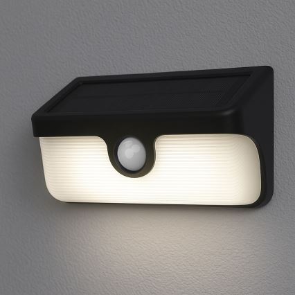 LINK LED Solar Wall Light with Sensor, LED/5W/3.7V, IP65, Black