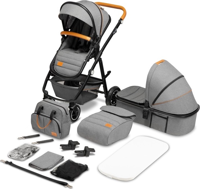 Lionelo - 2-in-1 Combination Stroller AMBER Grey Stone