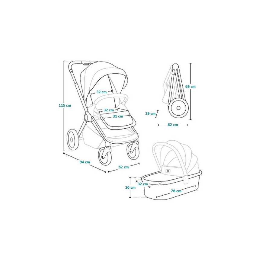 Lionelo - 2-in-1 Combination Stroller LAYLA Brown Rust