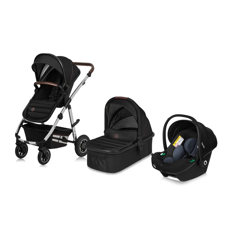 Lionelo - 3-in-1 AMBER Combination Stroller Black Silver