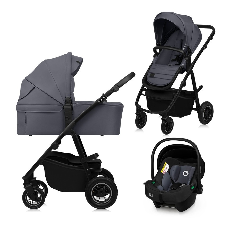 Lionelo - 3-in-1 AMBER PLUS combination stroller Grey Graphite