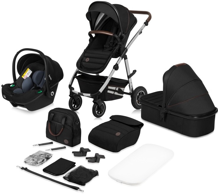 Lionelo - 3-in-1 Combination Stroller AMBER Black Silver