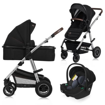 Lionelo - 3-in-1 Combination Stroller AMBER Black Silver
