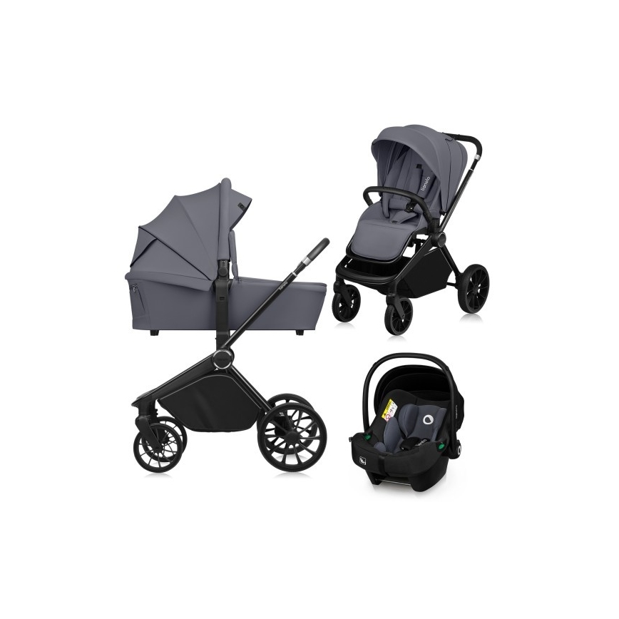 Lionelo - 3-in-1 Combination Stroller MIKA PLUS Grey Stone