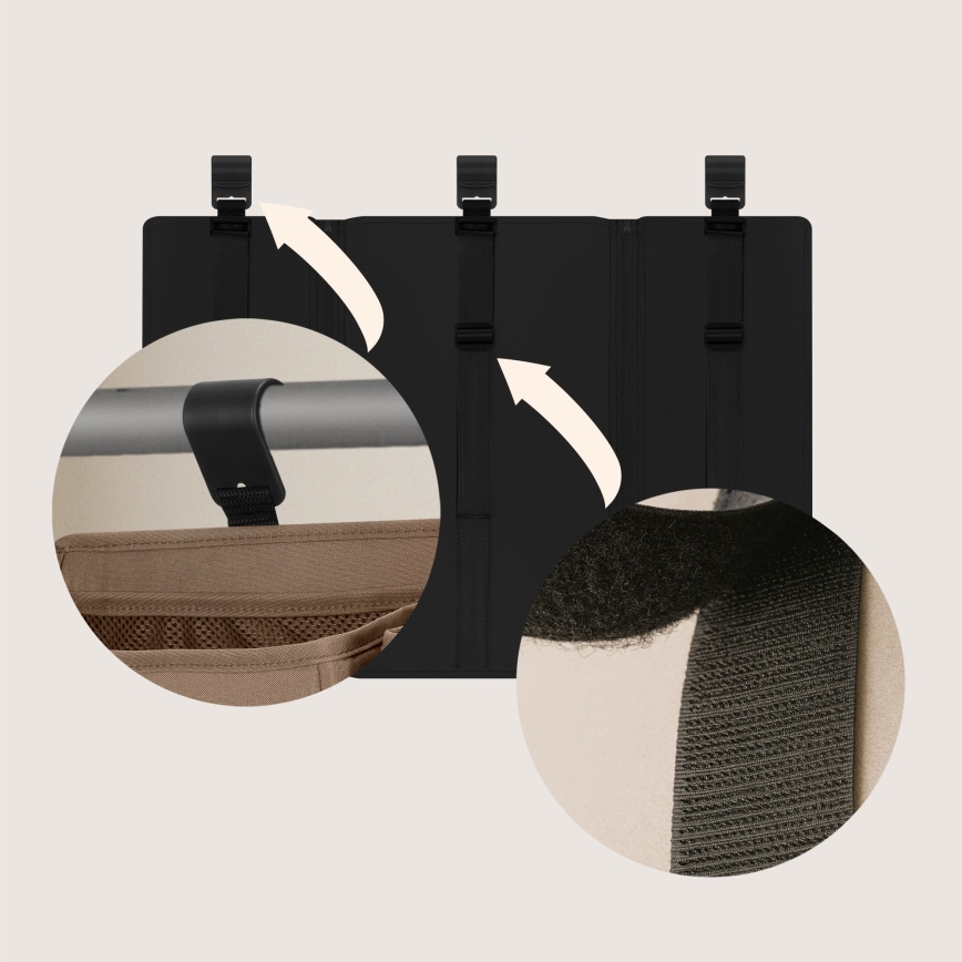 Lionelo - 3-in-1 SIDEPOCKET Crib Organizer, Black