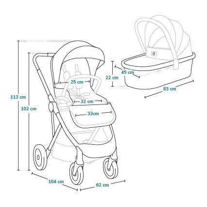 Lionelo - AMBER 2-in-1 Combination Stroller, Black Onyx