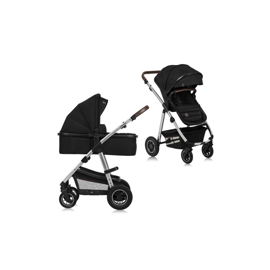 Lionelo - AMBER 2-in-1 Combination Stroller Black Silver