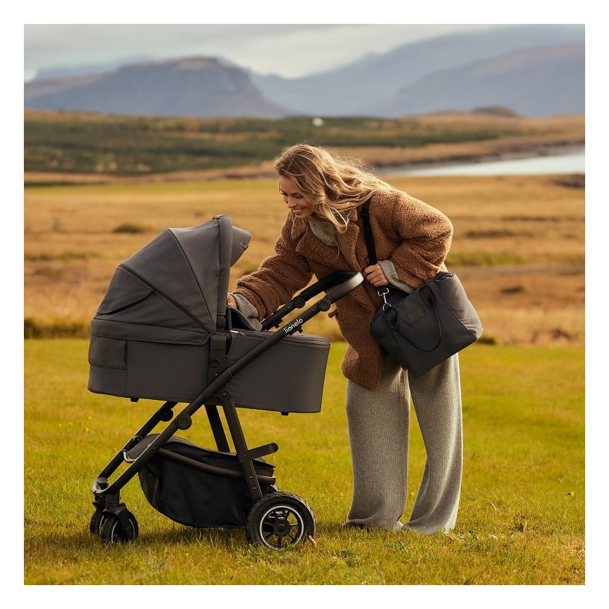 Lionelo - AMBER PLUS 2-in-1 Combo Stroller, Grey Graphite