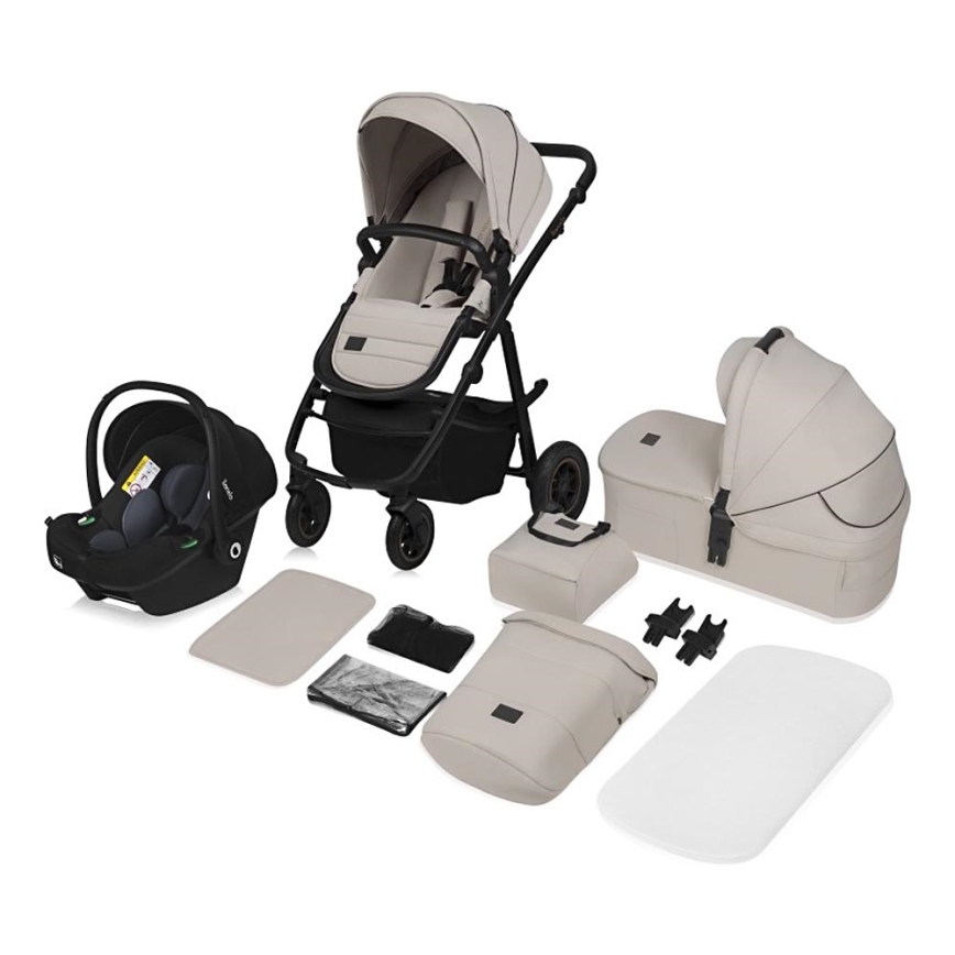 Lionelo - AMBER PLUS 3-in-1 Combination Stroller, Beige Sand