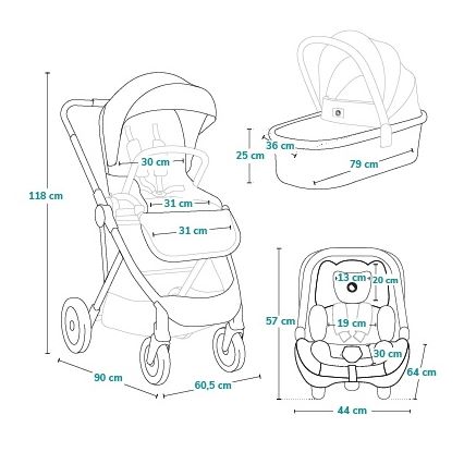 Lionelo - AMBER PLUS 3-in-1 travel system Green Forest