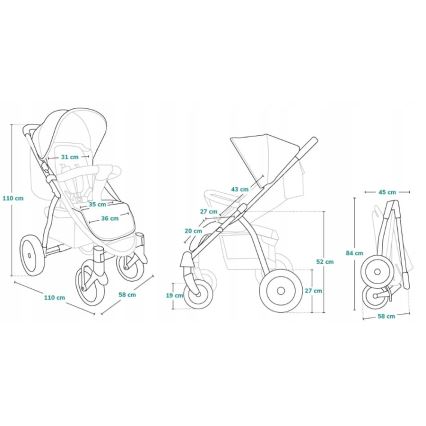 Lionelo - ANNET PLUS Sport Stroller Golden Moments