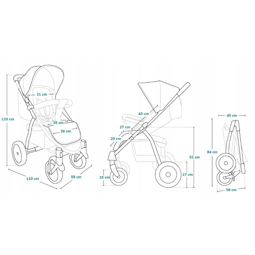 Lionelo - ANNET PLUS Sport Stroller Golden Moments