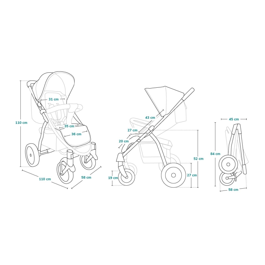 Lionelo - ANNET PLUS Sports Stroller Black