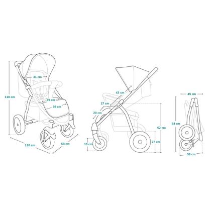 Lionelo - ANNET PLUS Sports Stroller Concrete