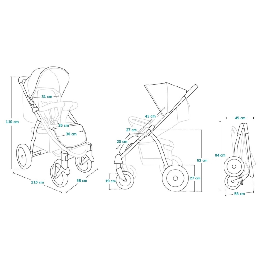 Lionelo - ANNET PLUS Sports Stroller Concrete