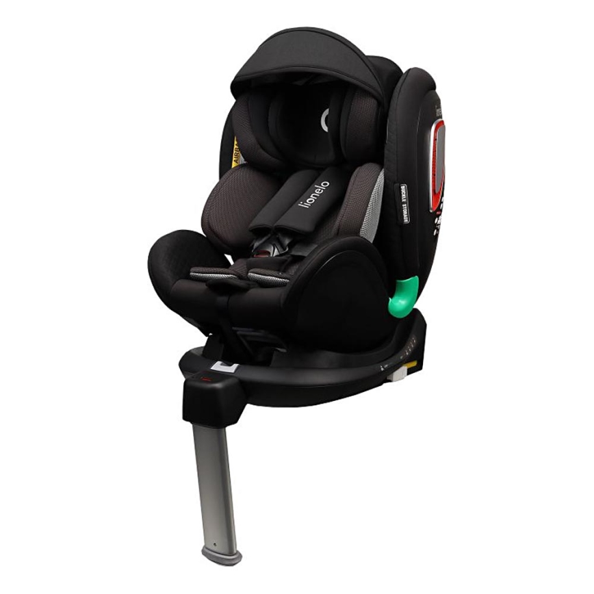Lionelo - ANTOON PLUS i-Size rotating car seat with base 40-105 cm, Black Onyx