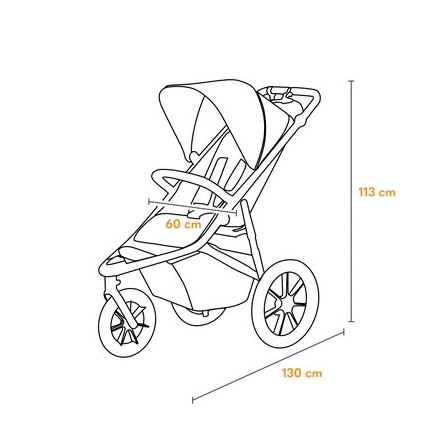 Lionelo - AZURA Sport Stroller, Black