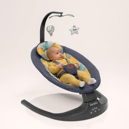 Lionelo - Baby Bouncer with Melody RALF 4xAA Grey Concrete + Remote Control