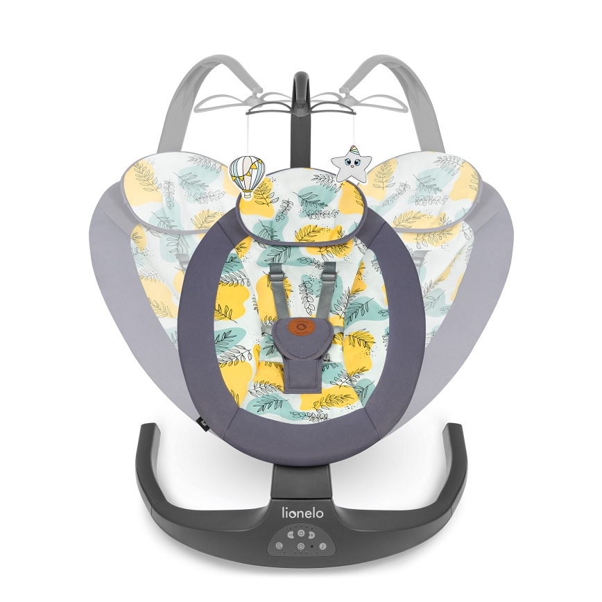 Lionelo - Baby Bouncer with Melody RALF 4xAA Grey Concrete + Remote Control