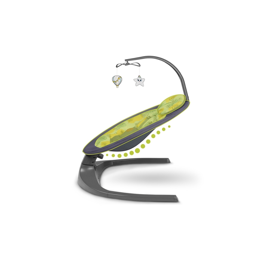 Lionelo - Baby Bouncer with Melody RALF 4xAA Grey Concrete + Remote Control