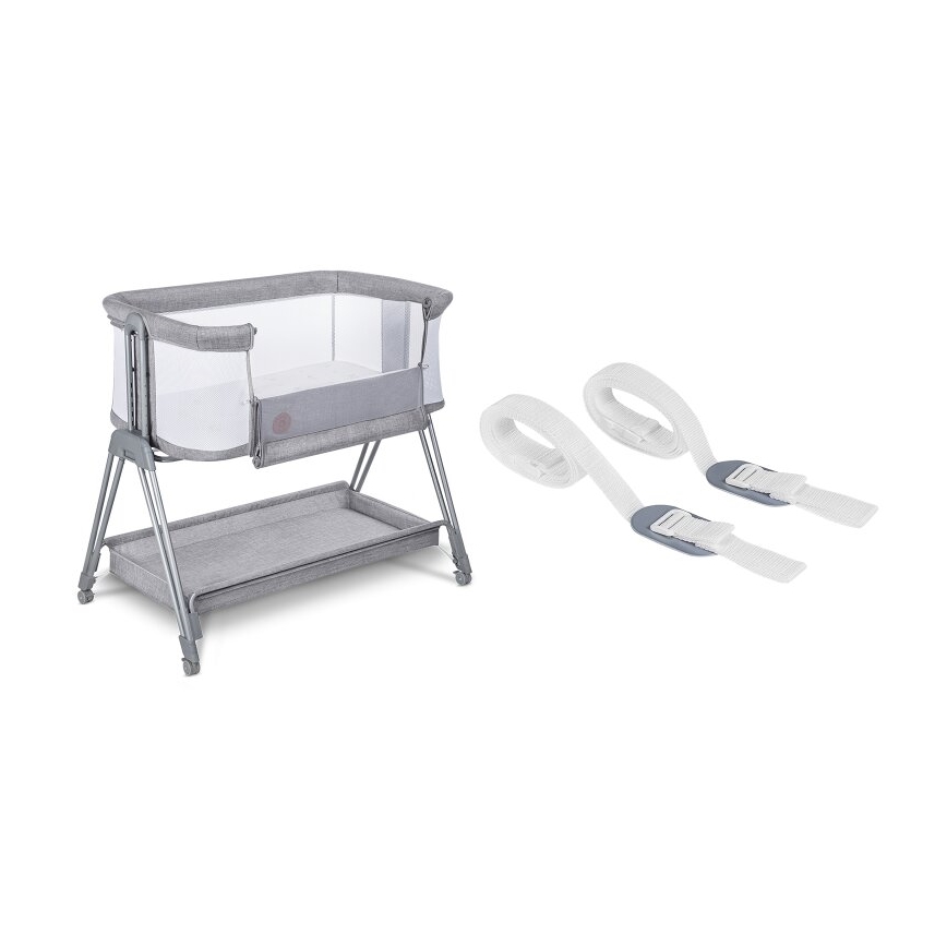 Lionelo - Baby crib 2in1 LUNA grey