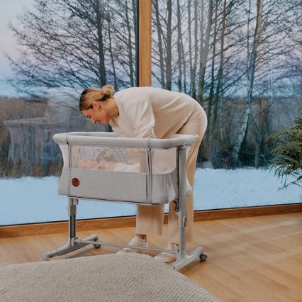 Lionelo - Baby crib 3in1 AURORA grey