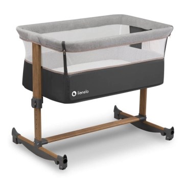 Lionelo - Baby crib 3in1 LEONIE grey/black