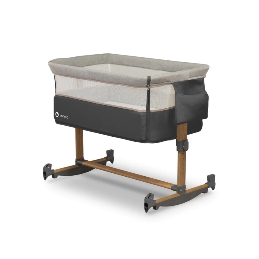 Lionelo - Baby crib 3in1 LEONIE grey/black