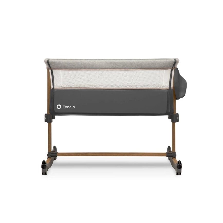 Lionelo - Baby crib 3in1 LEONIE grey/black
