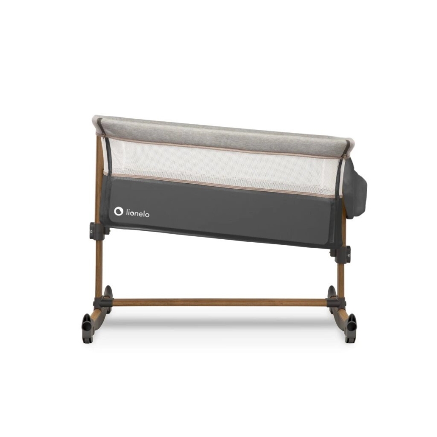 Lionelo - Baby crib 3in1 LEONIE grey/black