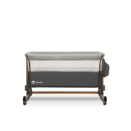 Lionelo - Baby crib 3in1 LEONIE grey/black