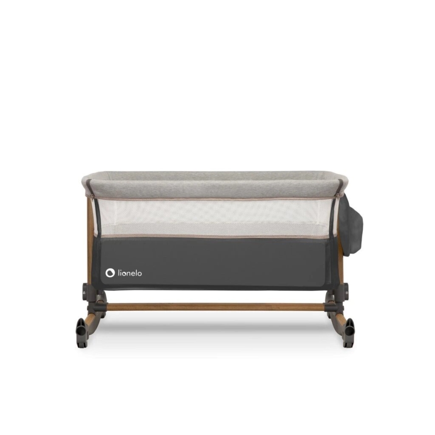 Lionelo - Baby crib 3in1 LEONIE grey/black