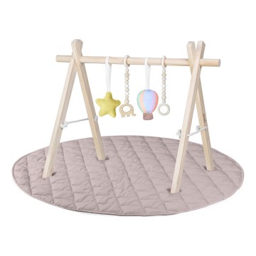 Lionelo - Baby play mat with wooden arch ANIS