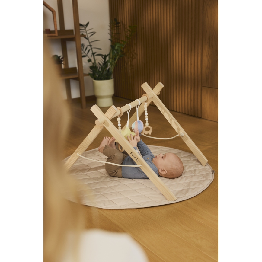 Lionelo - Baby play mat with wooden arch ANIS
