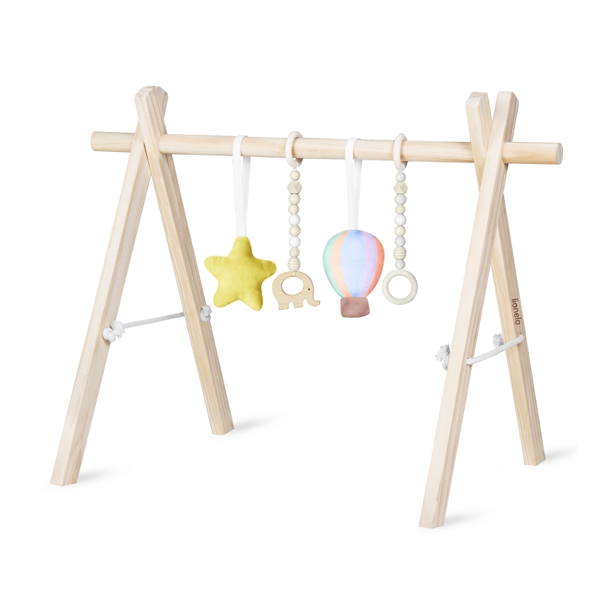 Lionelo - Baby play mat with wooden arch ANIS