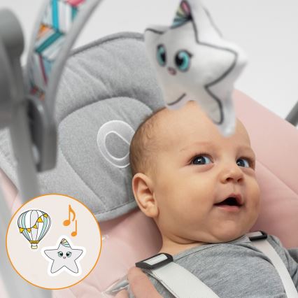 Lionelo - Baby Rocker OTTO 4xLR14 Pink Baby