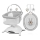 Lionelo - Baby rocker with melody 2-in-1 BELLA 4xAA Grey Concrete + remote control