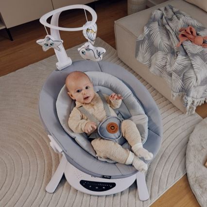 Lionelo - Baby rocker with melody BELLA Grey Concrete + remote control