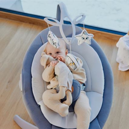 Lionelo - Baby rocker with melody MELL Grey Stone 4xAA + remote control