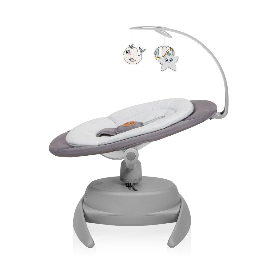 Lionelo - Baby rocker with melody MELL Grey Stone 4xAA + remote control
