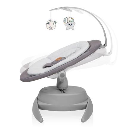 Lionelo - Baby rocker with melody MELL Grey Stone 4xAA + remote control