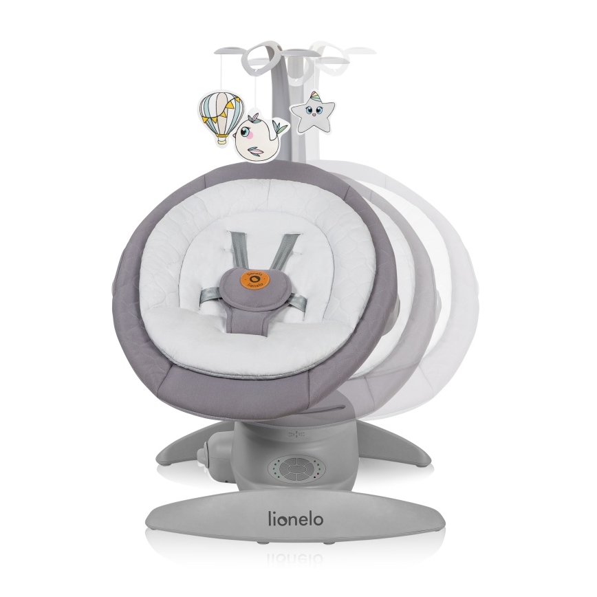 Lionelo - Baby rocker with melody MELL Grey Stone 4xAA + remote control