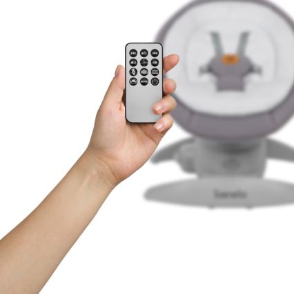 Lionelo - Baby rocker with melody MELL Grey Stone 4xAA + remote control
