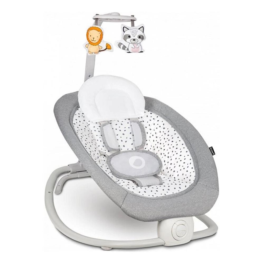 Lionelo - Baby vibrating rocker with a melody PASCAL grey