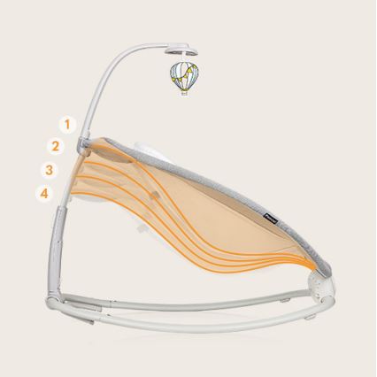 Lionelo - Baby vibrating rocker with a melody PASCAL grey