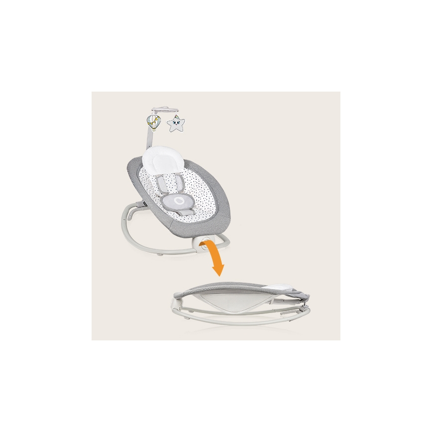 Lionelo - Baby vibrating rocker with a melody PASCAL grey