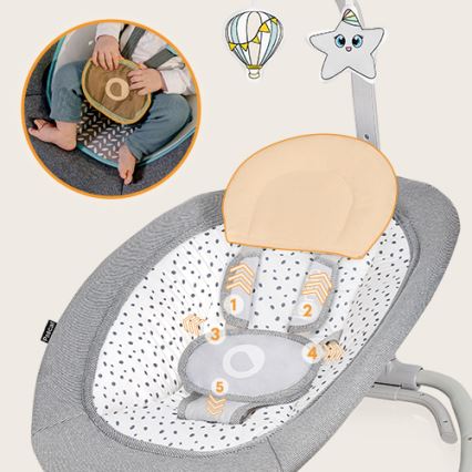 Lionelo - Baby vibrating rocker with a melody PASCAL grey