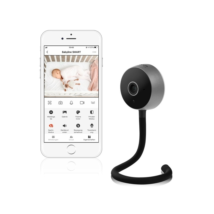 Lionelo - BABYLINE SMART Wi-Fi Smart Baby Monitor, Black