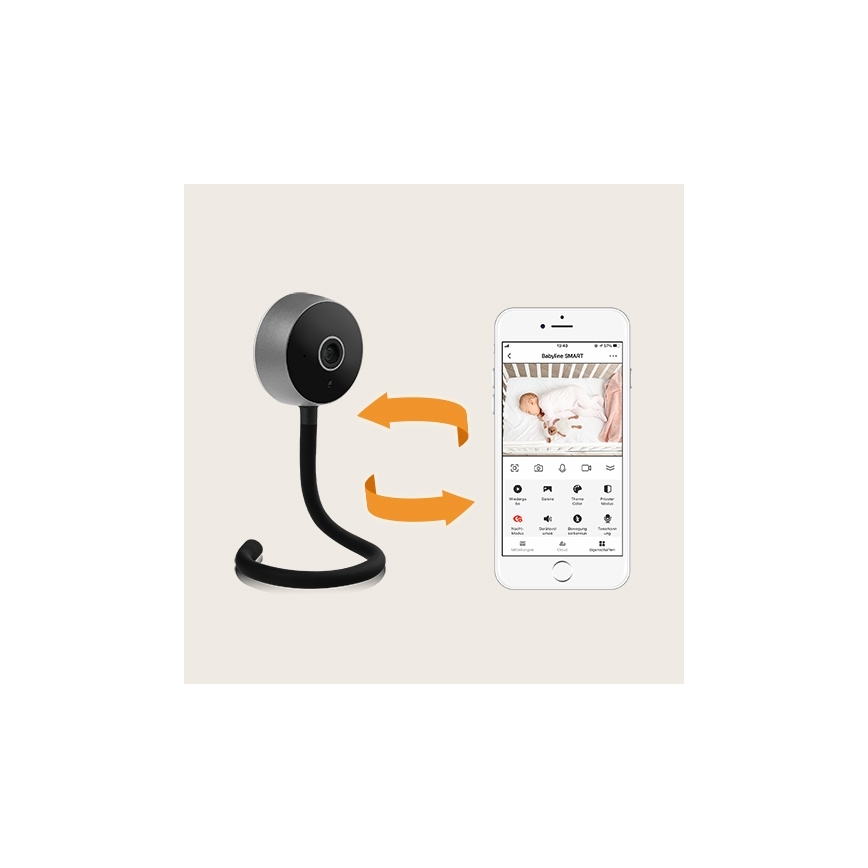 Lionelo - BABYLINE SMART Wi-Fi Smart Baby Monitor, Black